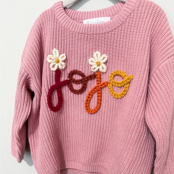 Custom name sweater- knitting  sweater on we do custom hand embroidery - Picture 2 of 6